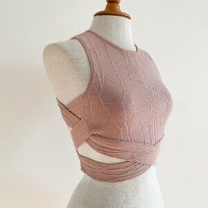 Jonathan Simkhai Cropped Cutout Intarsia Knit Sleeveless Top NWOT XS